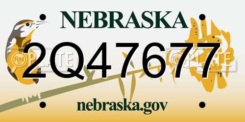 2Q47677 Nebraska License Plate