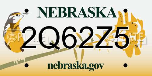 2Q62Z5 Nebraska License Plate