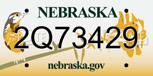 2Q73429 Nebraska License Plate