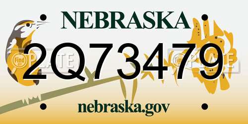 2Q73479 Nebraska License Plate