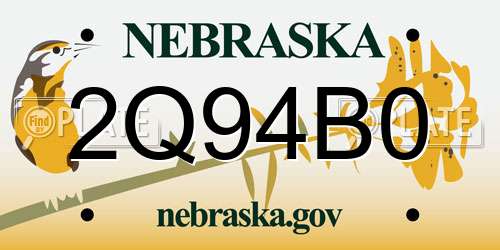 2Q94B0 Nebraska License Plate