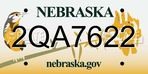 2QA7622 Nebraska License Plate