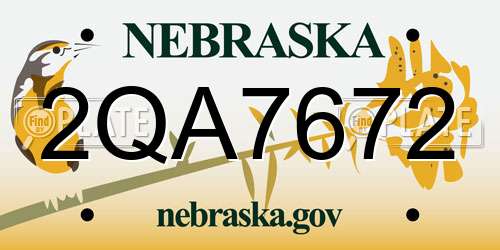 2QA7672 Nebraska License Plate