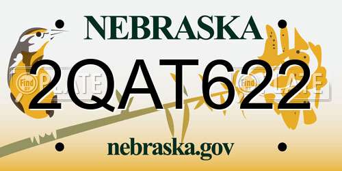 2QAT622 Nebraska License Plate
