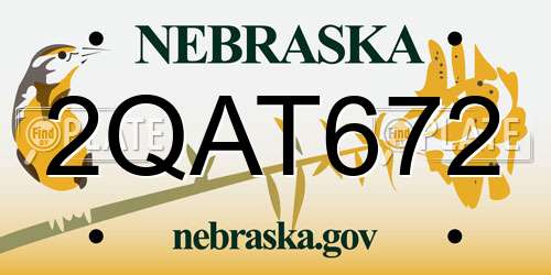 2QAT672 Nebraska License Plate
