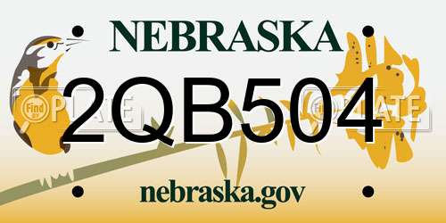 2QB504 Nebraska License Plate