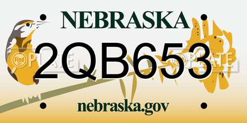 2QB653 Nebraska License Plate