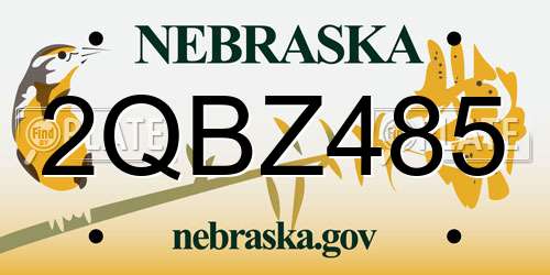 2QBZ485 Nebraska License Plate
