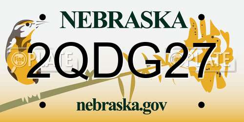 2QDG27 Nebraska License Plate