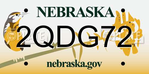 2QDG72 Nebraska License Plate