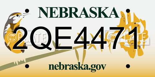 2QE4471 Nebraska License Plate