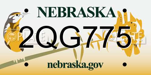 2QG775 Nebraska License Plate