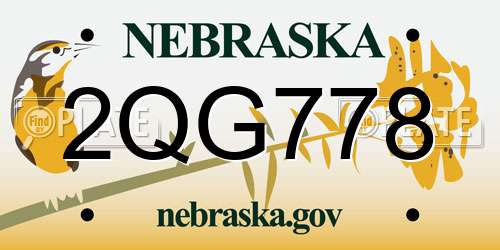 2QG778 Nebraska License Plate