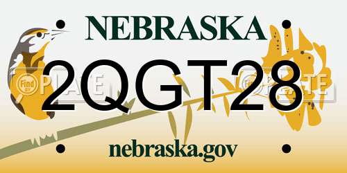 2QGT28 Nebraska License Plate