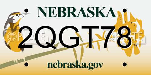 2QGT78 Nebraska License Plate