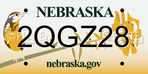 2QGZ28 Nebraska License Plate