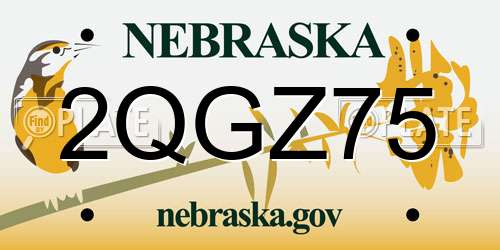 2QGZ75 Nebraska License Plate