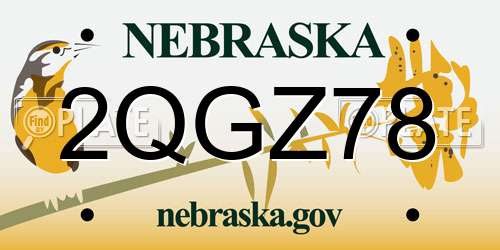 2QGZ78 Nebraska License Plate