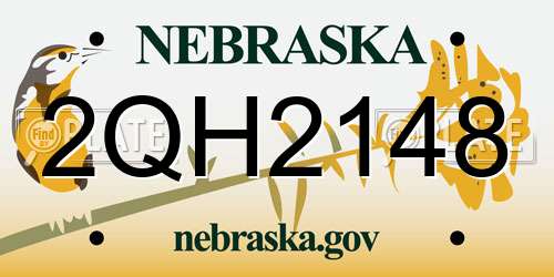 2QH2148 Nebraska License Plate