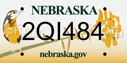 2QI484 Nebraska License Plate