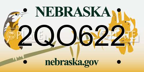 2QO622 Nebraska License Plate