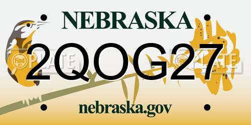 2QOG27 Nebraska License Plate