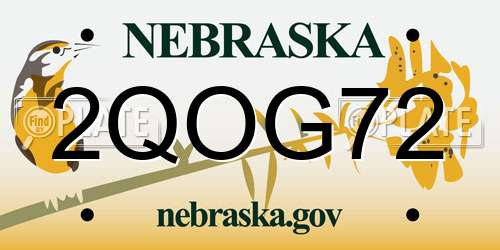 2QOG72 Nebraska License Plate