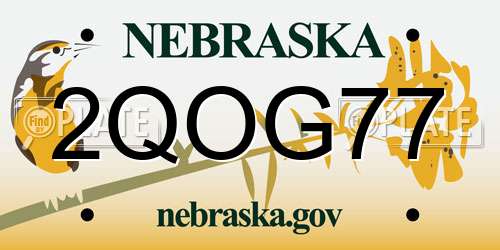 2QOG77 Nebraska License Plate