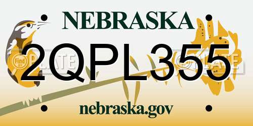 2QPL355 Nebraska License Plate