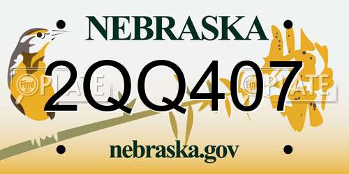 2QQ407 Nebraska License Plate