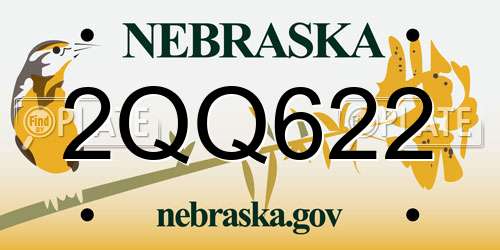 2QQ622 Nebraska License Plate