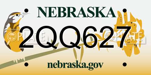 2QQ627 Nebraska License Plate