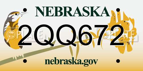 2QQ672 Nebraska License Plate