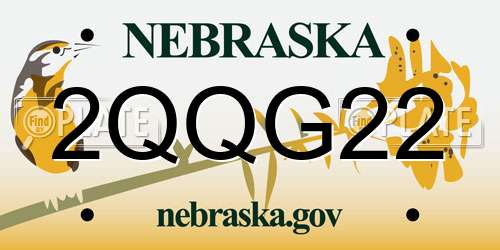 2QQG22 Nebraska License Plate
