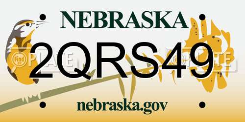 2QRS49 Nebraska License Plate