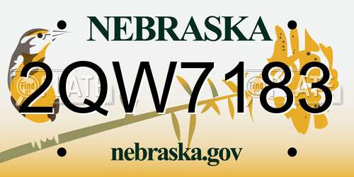 2QW7183 Nebraska License Plate