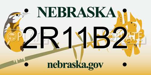 2R11B2 Nebraska License Plate