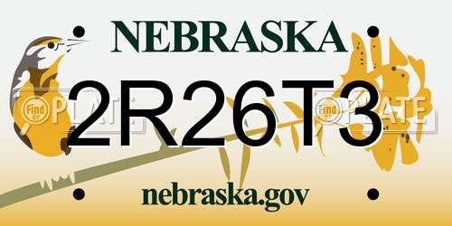 2R26T3 Nebraska License Plate