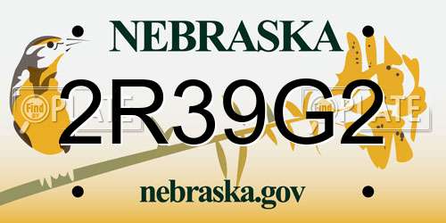 2R39G2 Nebraska License Plate