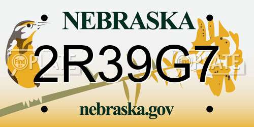 2R39G7 Nebraska License Plate