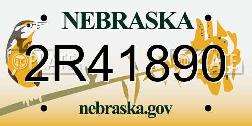 2R41890 Nebraska License Plate