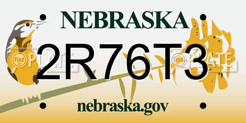 2R76T3 Nebraska License Plate