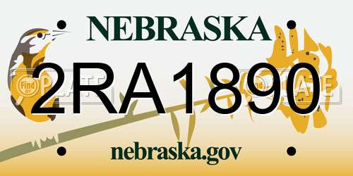 2RA1890 Nebraska License Plate
