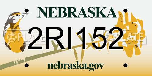 2RI152 Nebraska License Plate