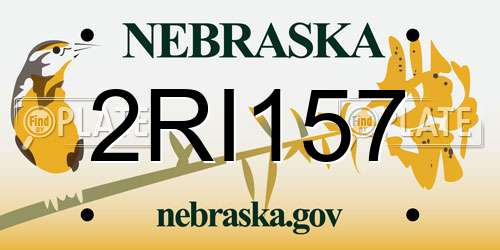 2RI157 Nebraska License Plate