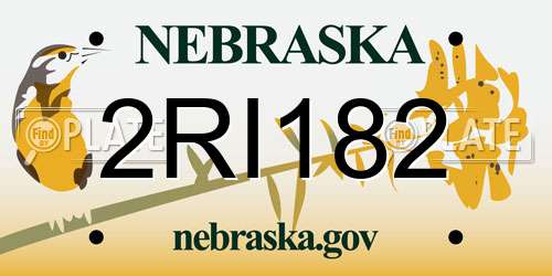 2RI182 Nebraska License Plate