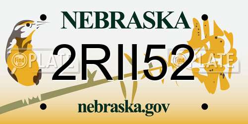 2RII52 Nebraska License Plate