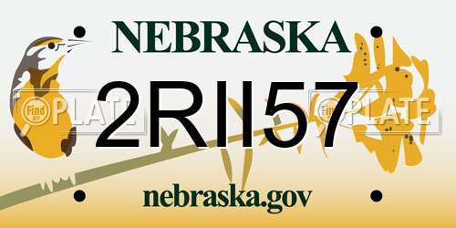 2RII57 Nebraska License Plate