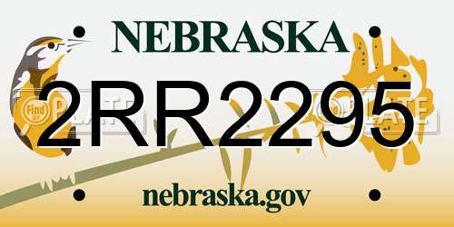2RR2295 Nebraska License Plate