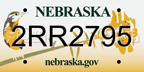 2RR2795 Nebraska License Plate